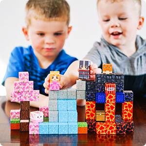 Two Boys Playing Magworld® Open-World Magnetic Blocks