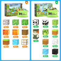 229 PCS Magworld Magnetic Cubes Forest, Pumpkin, Dinosaur and Panda Set 4 in 1 Building Blocks-Toylogy
