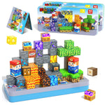 Magworld 80pcs Magnetic Blocks Travel Toys 2 Packs with Metal Tin Travel Essentials STEM Learning Outdoor Building Kids