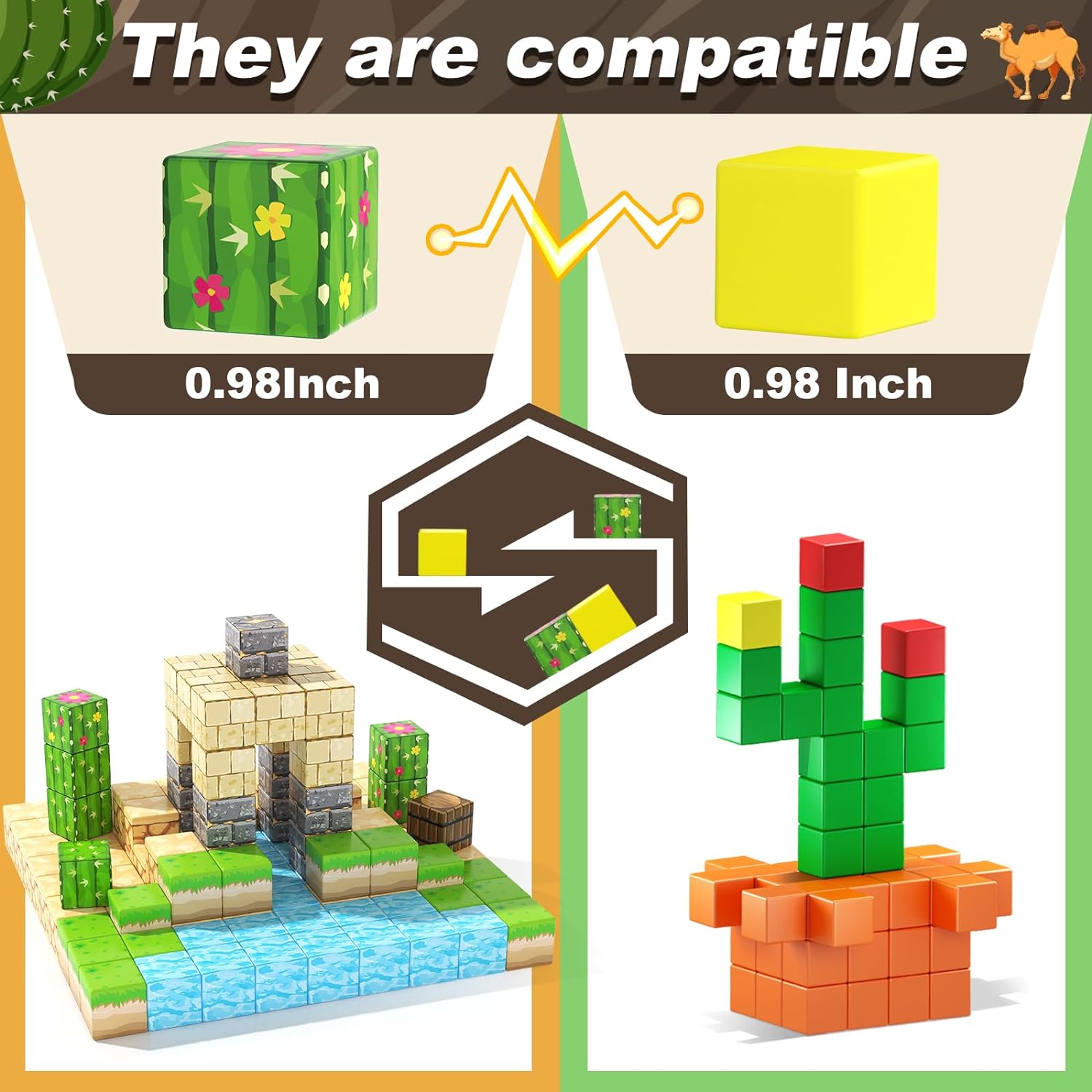 Magworld Magnetic Cubes Desert Construction Set 88PCS Mine Magnet World-Gooidea