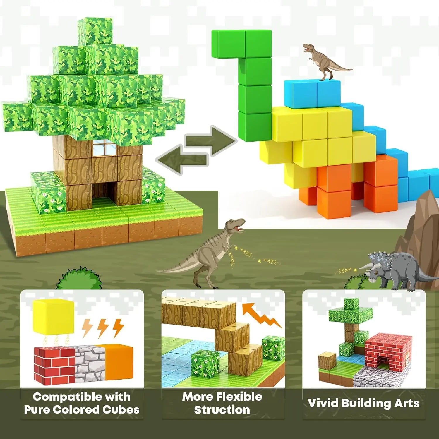 Magworld Magnetic Cubes Forest Set 100PCS Mine Magnet World-Toylogy