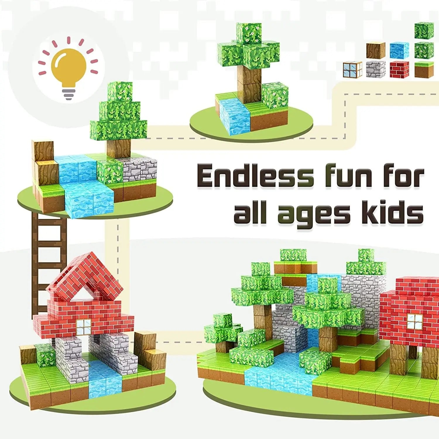 Magworld Magnetic Cubes Forest Set 100PCS Mine Magnet World-Toylogy
