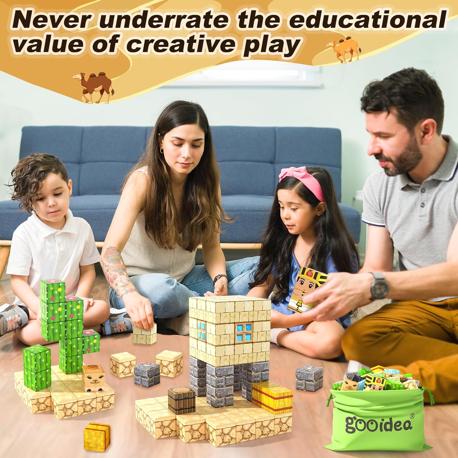 Magworld Magnetic Cubes Desert Construction Set 88PCS Mine Magnet World-Gooidea