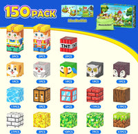 Magworld 150PCS Magnetic Blocks with Forest Animals Toys STEM Montessori Sensory Kids Gifts