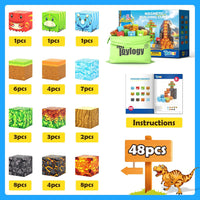 48PCS Magworld Magnetic Cubes Volcano Set Mine Magnet World-Toylogy