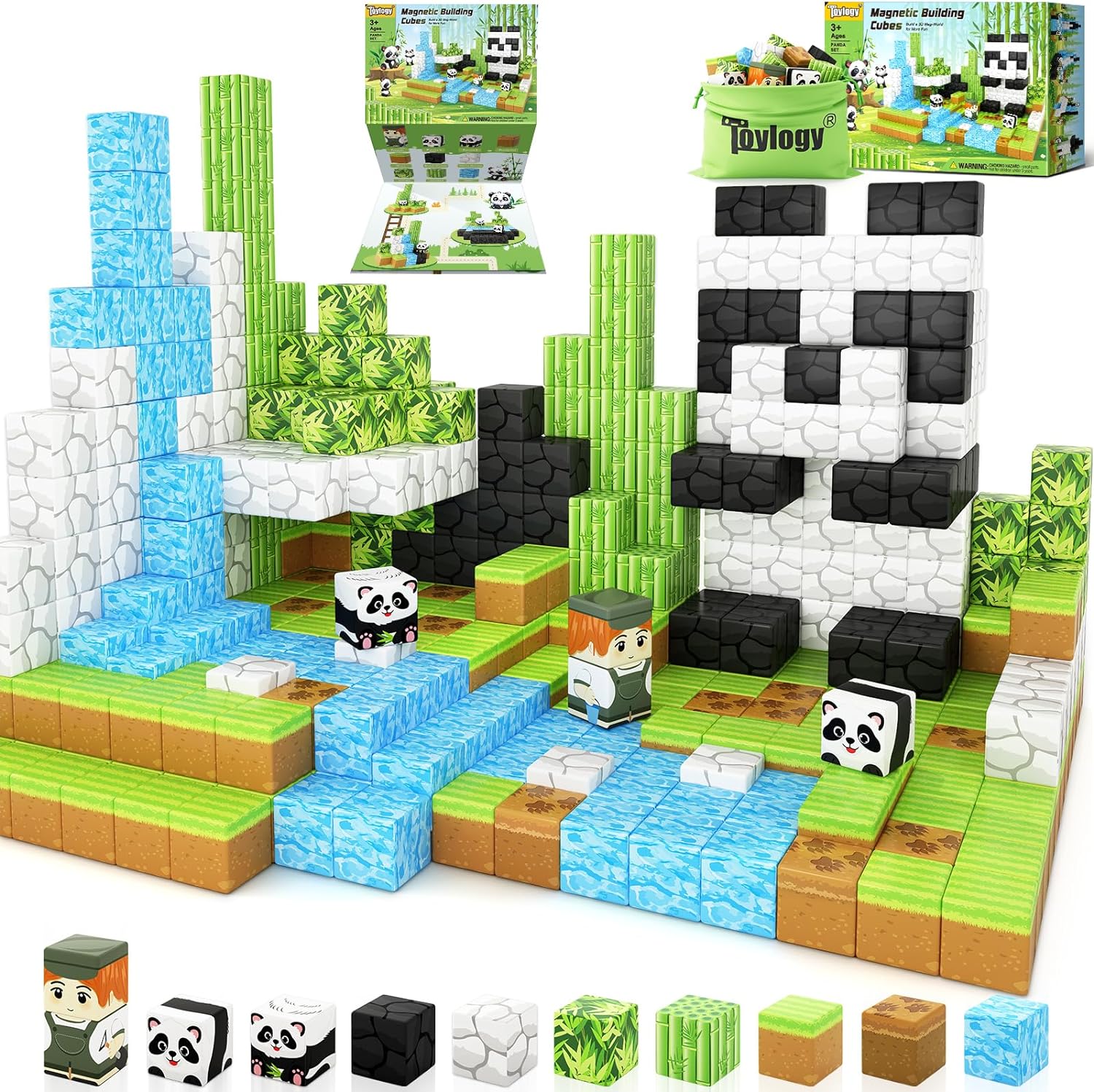 Magworld Magnetic Cubes Panda Set 70PCS Mine Magnet World-Toylogy