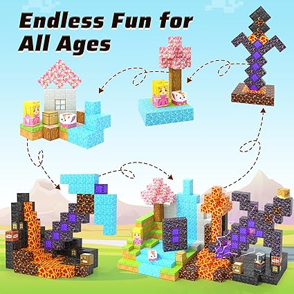 Magworld Magnetic Cubes Sword Portal Set 110PCS Mine Magnet World-Coodoo