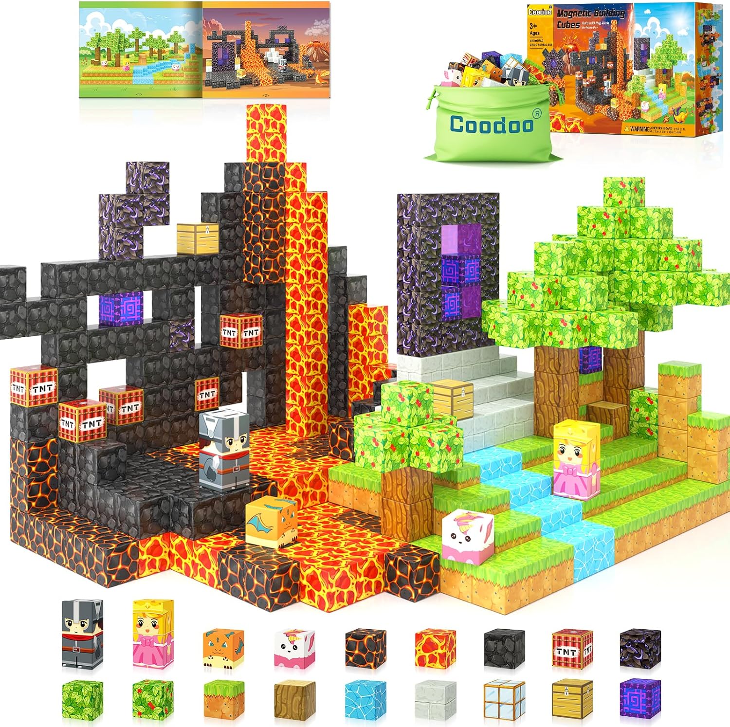 Magworld Magnetic Cubes Portal Forest Set 84PCS Mine Magnet World-Coodoo