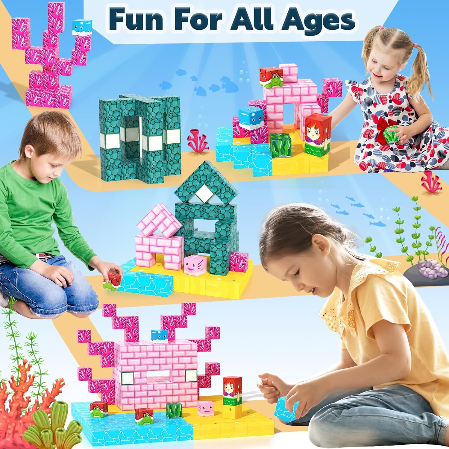 Magworld Magnetic Cubes Ocean Set 54PCS Mine Magnet World Exploration Set