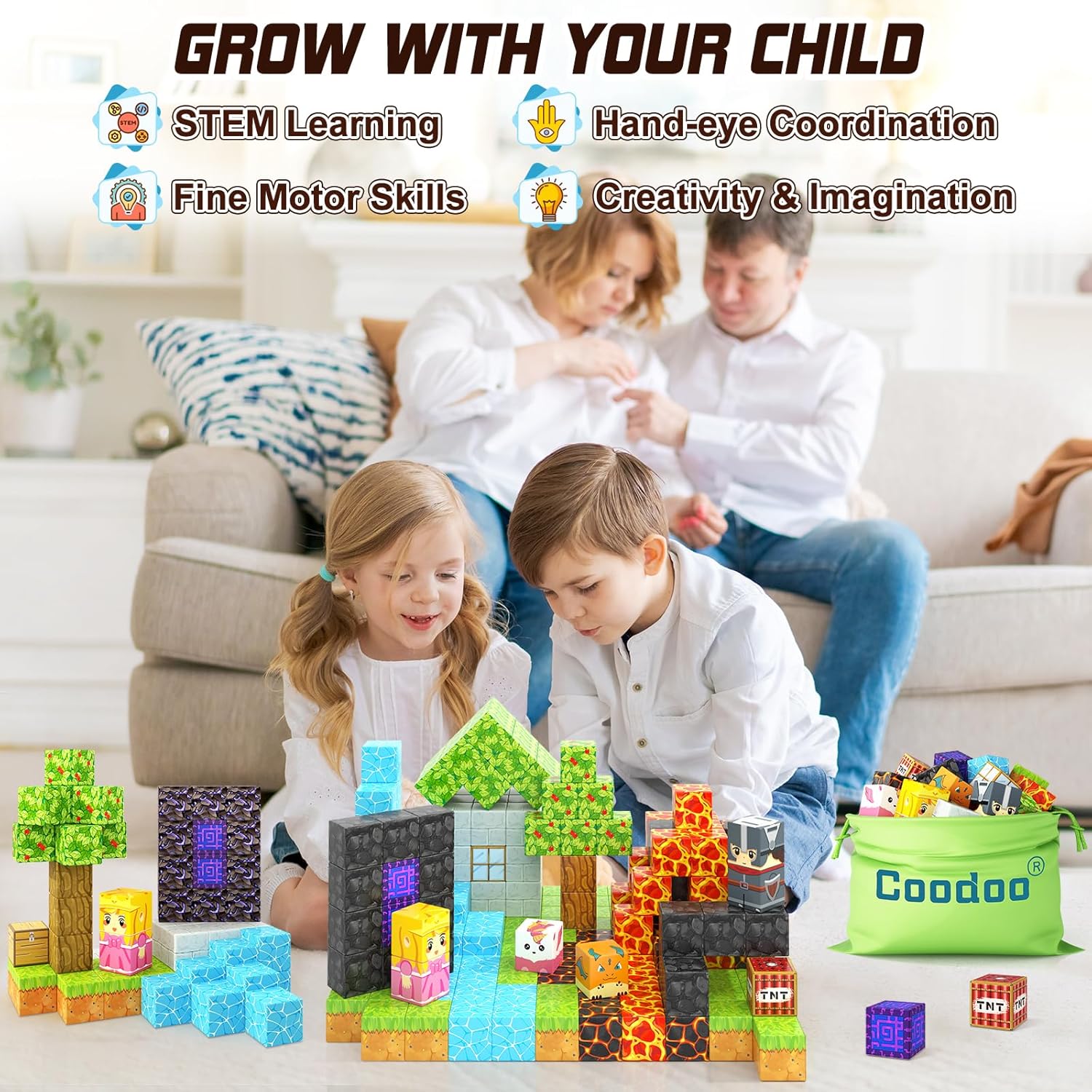 Magworld Magnetic Cubes Portal Forest Set 84PCS Mine Magnet World-Coodoo