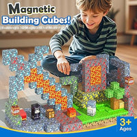 60 PCS Magworld Magnetic Blocks - Build Mine Magnet World Forest Mine Set-Soyee