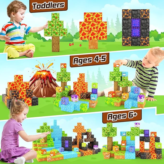 Magworld Magnetic Cubes Dinosaur Adventure Set 84PCS Mine Magnet World-Coodoo