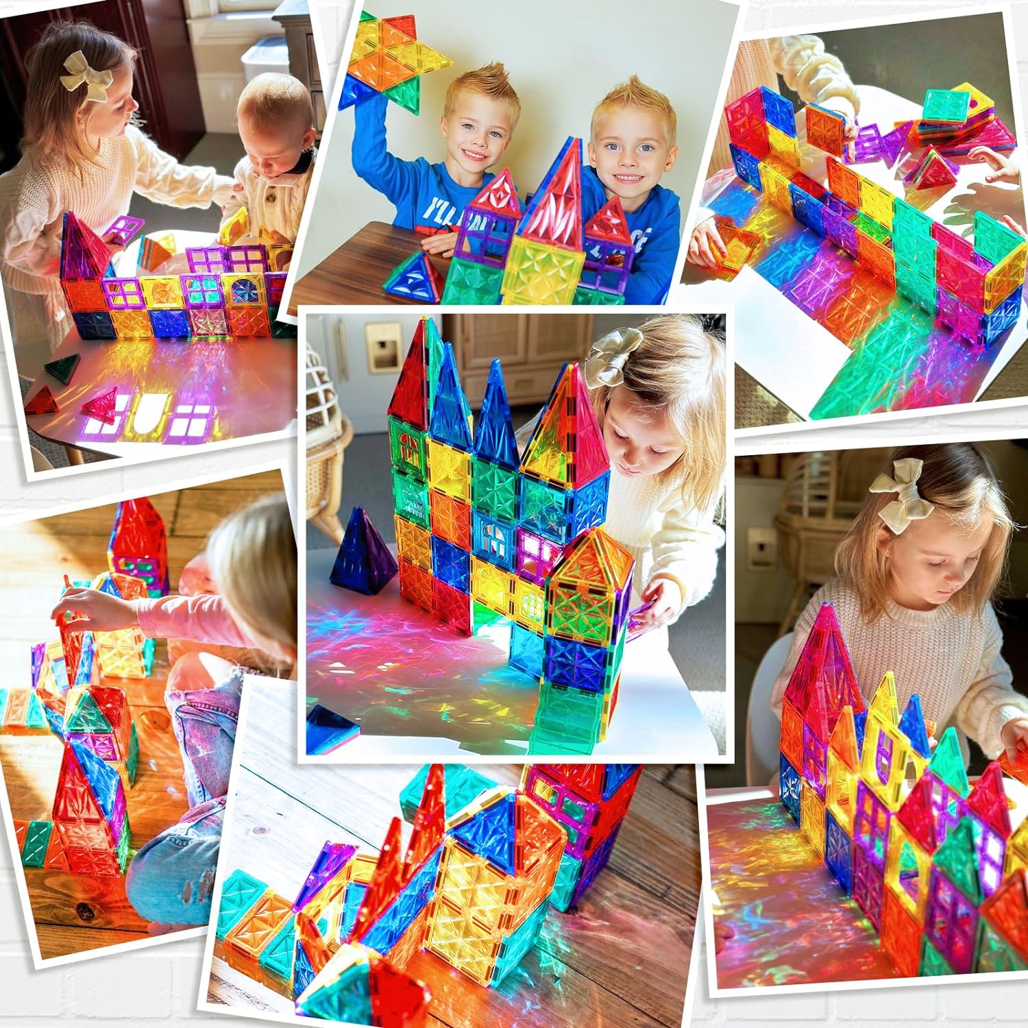 36PCS Candy Color Magnetic Tiles Playset