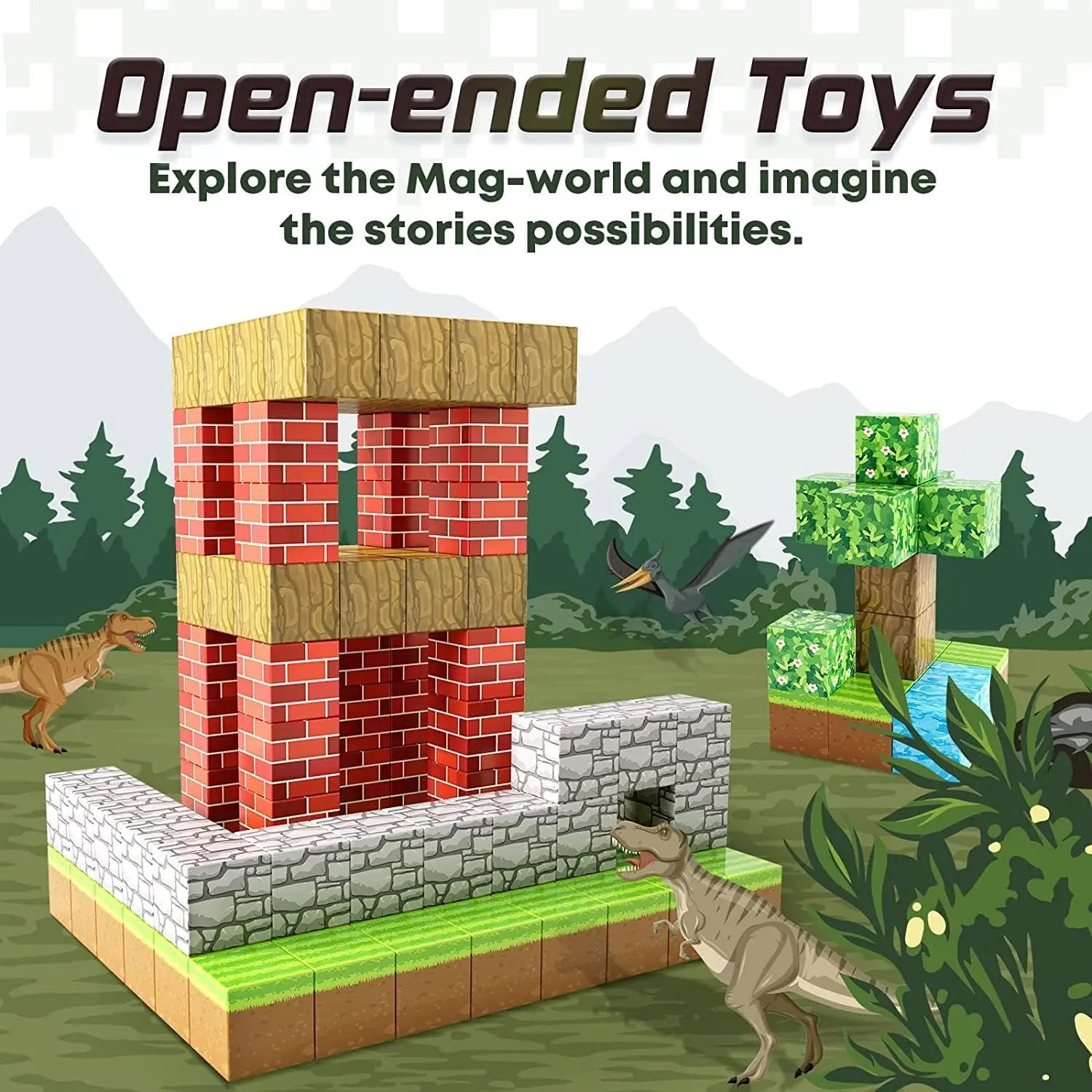 Magworld Magnetic Cubes Forest Set 100PCS Mine Magnet World-Toylogy