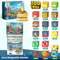 100PCS Magworld Magnetic Blocks Dinosaur Jurassic Kids Games