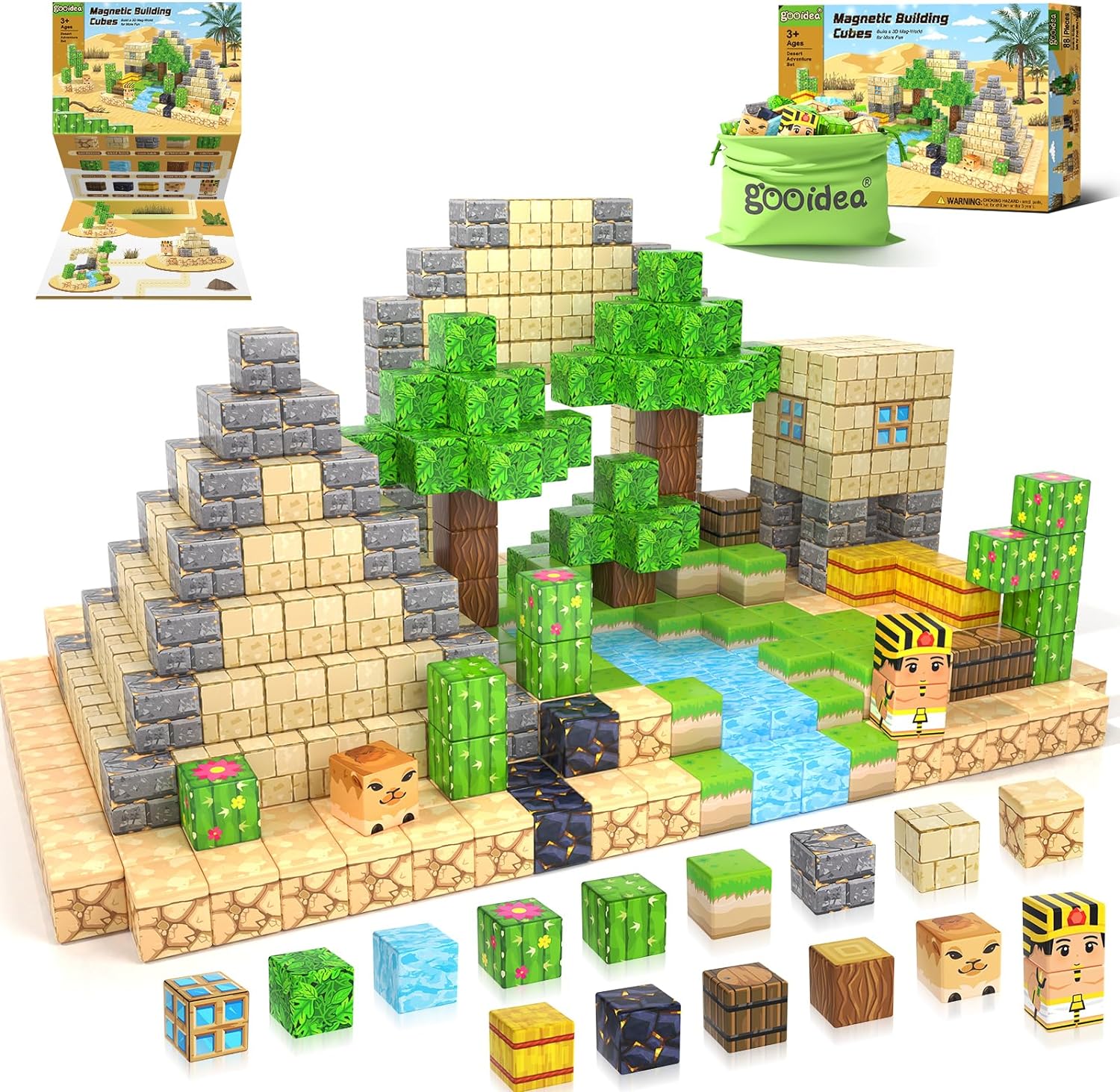 Magworld Magnetic Cubes Desert Construction Set 88PCS Mine Magnet World-Gooidea