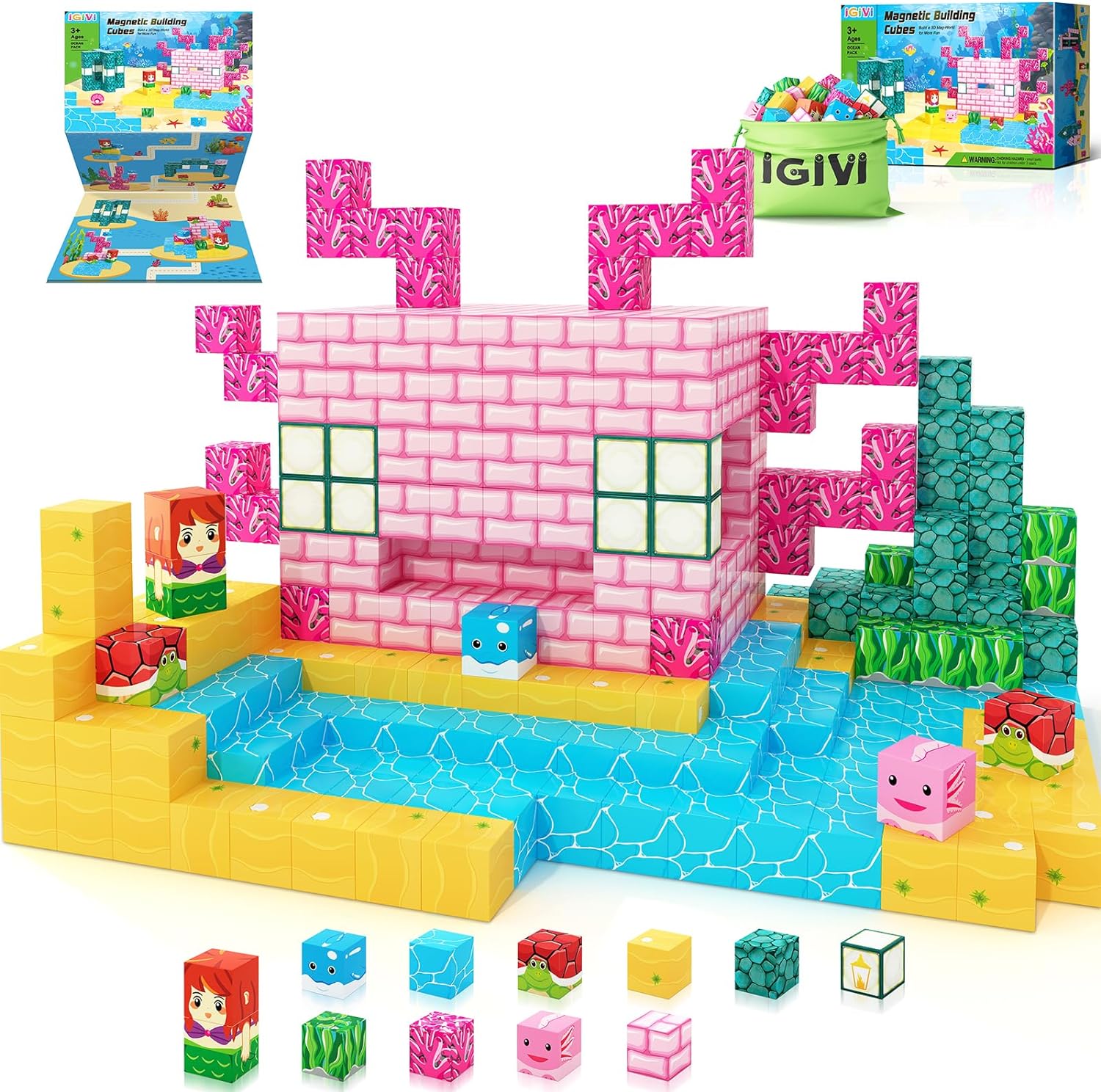 Magworld Magnetic Cubes Ocean Set 54PCS Mine Magnet World Exploration Set