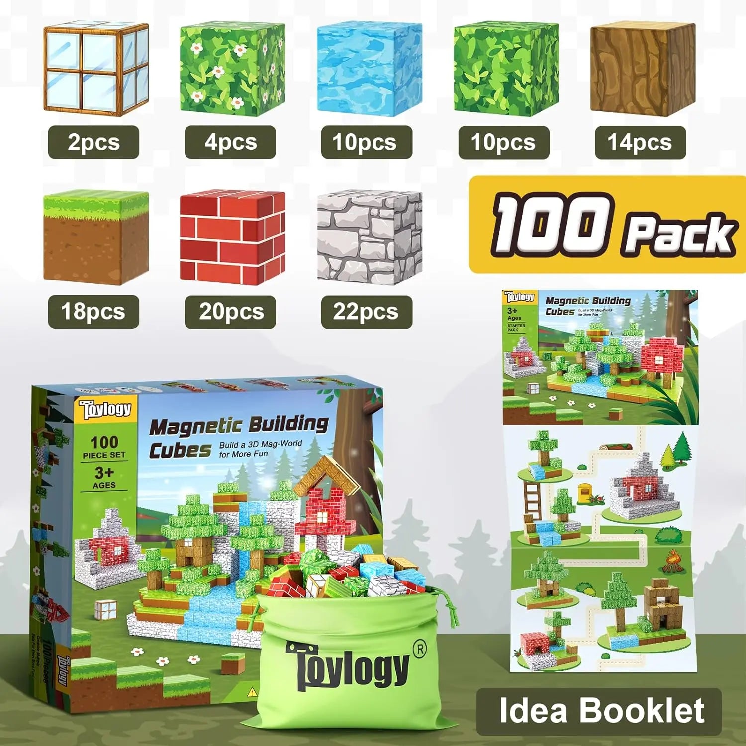 Magworld Magnetic Cubes Forest Set 100PCS Mine Magnet World-Toylogy