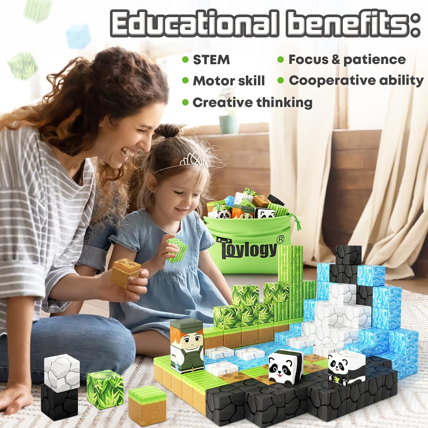 Magworld Magnetic Cubes Panda Set 70PCS Mine Magnet World-Toylogy