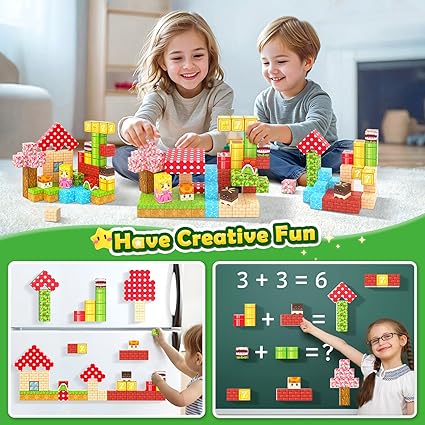 72 PCS Magworld Magnetic Blocks - Build Mine Magnet World Magic Teleport Pipes Set-Coodoo