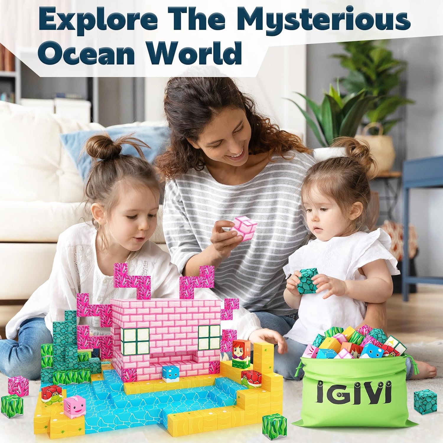 Magworld Magnetic Cubes Ocean Set 54PCS Mine Magnet World Exploration Set