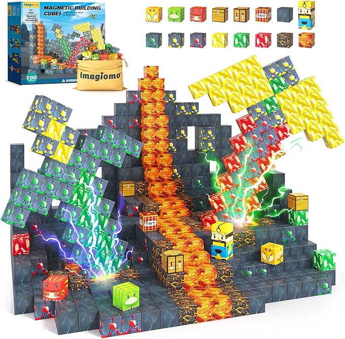 100PCS Magworld Magnetic Blocks Dinosaur Jurassic Kids Games