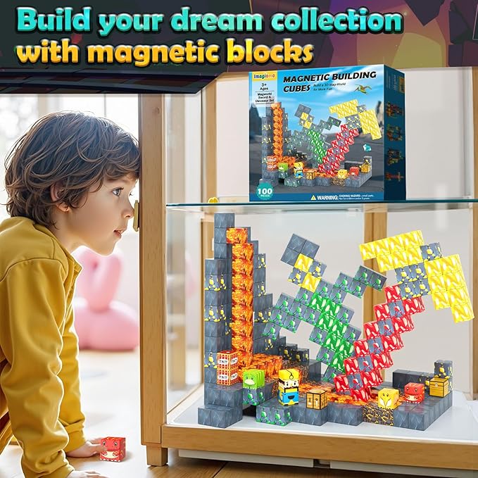 100PCS Magworld Magnetic Blocks Dinosaur Jurassic Kids Games
