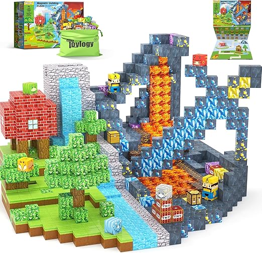 154PCS Magworld Sword Caverns Dinosaur Adventure Magnetic Blocks