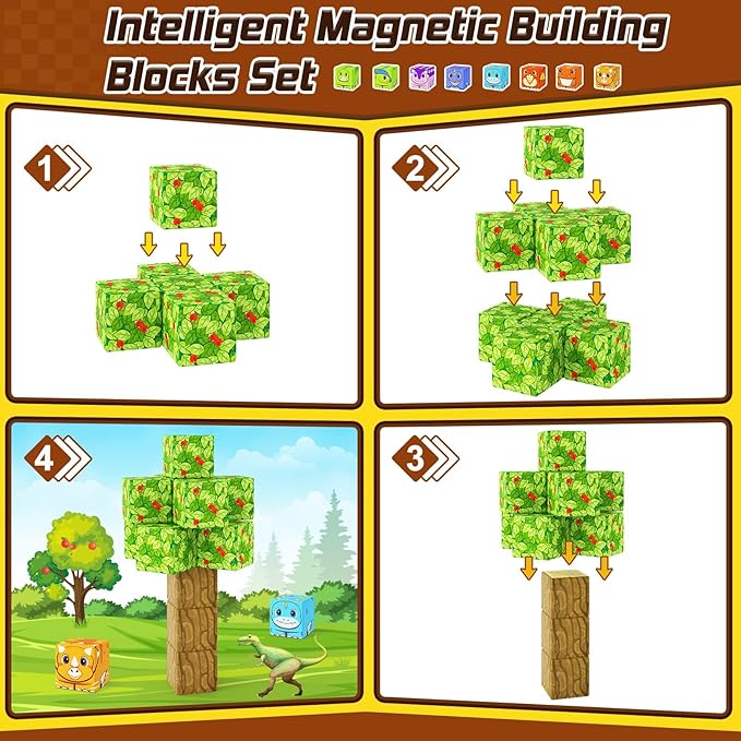 Magworld Magnetic Cubes Dinosaur Adventure Set 84PCS Mine Magnet World-Coodoo