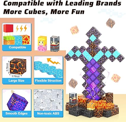Magworld Magnetic Cubes Sword Portal Set 110PCS Mine Magnet World-Coodoo