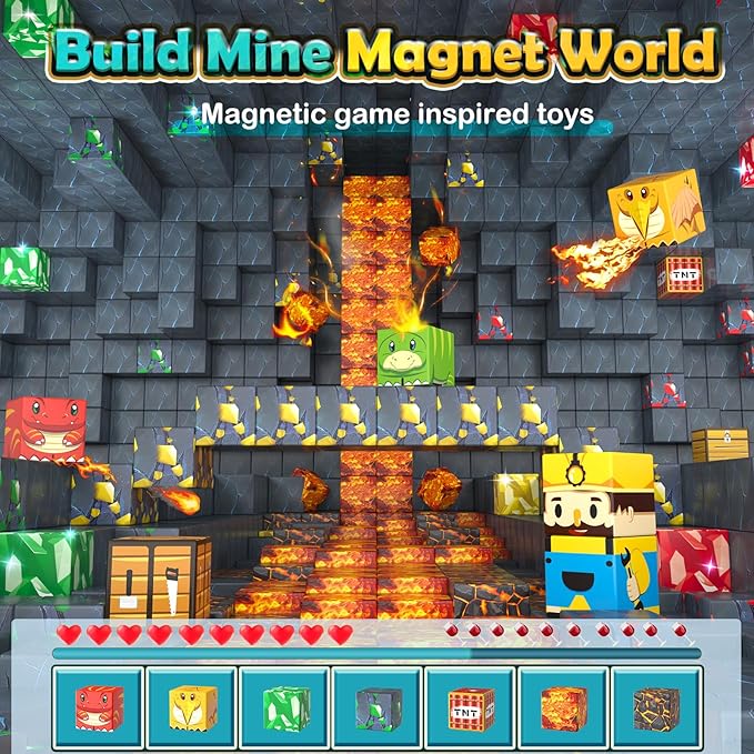 100PCS Magworld Magnetic Blocks Dinosaur Jurassic Kids Games