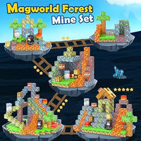 60 PCS Magworld Magnetic Blocks - Build Mine Magnet World Forest Mine Set-Soyee