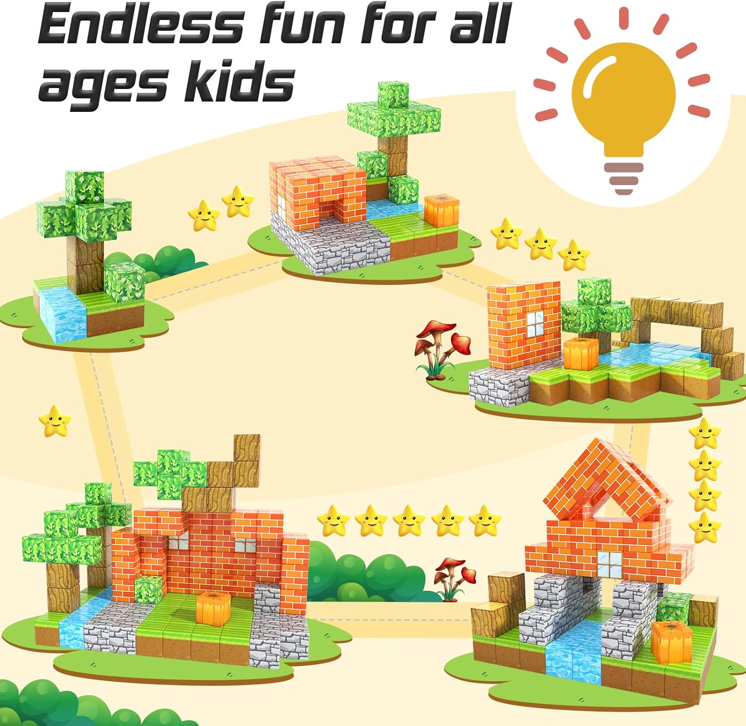 Magworld Magnetic Cubes Pumpkin House Set 63PCS Mine Magnet World-Toylogy