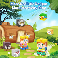 Magworld 150PCS Magnetic Blocks with Forest Animals Toys STEM Montessori Sensory Kids Gifts