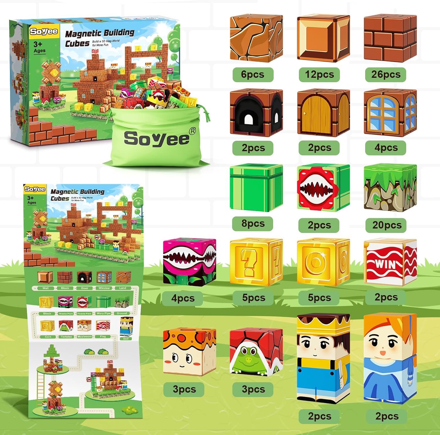 Magworld Magnetic Blocks Game Adventure Set 108PCS-Soyee