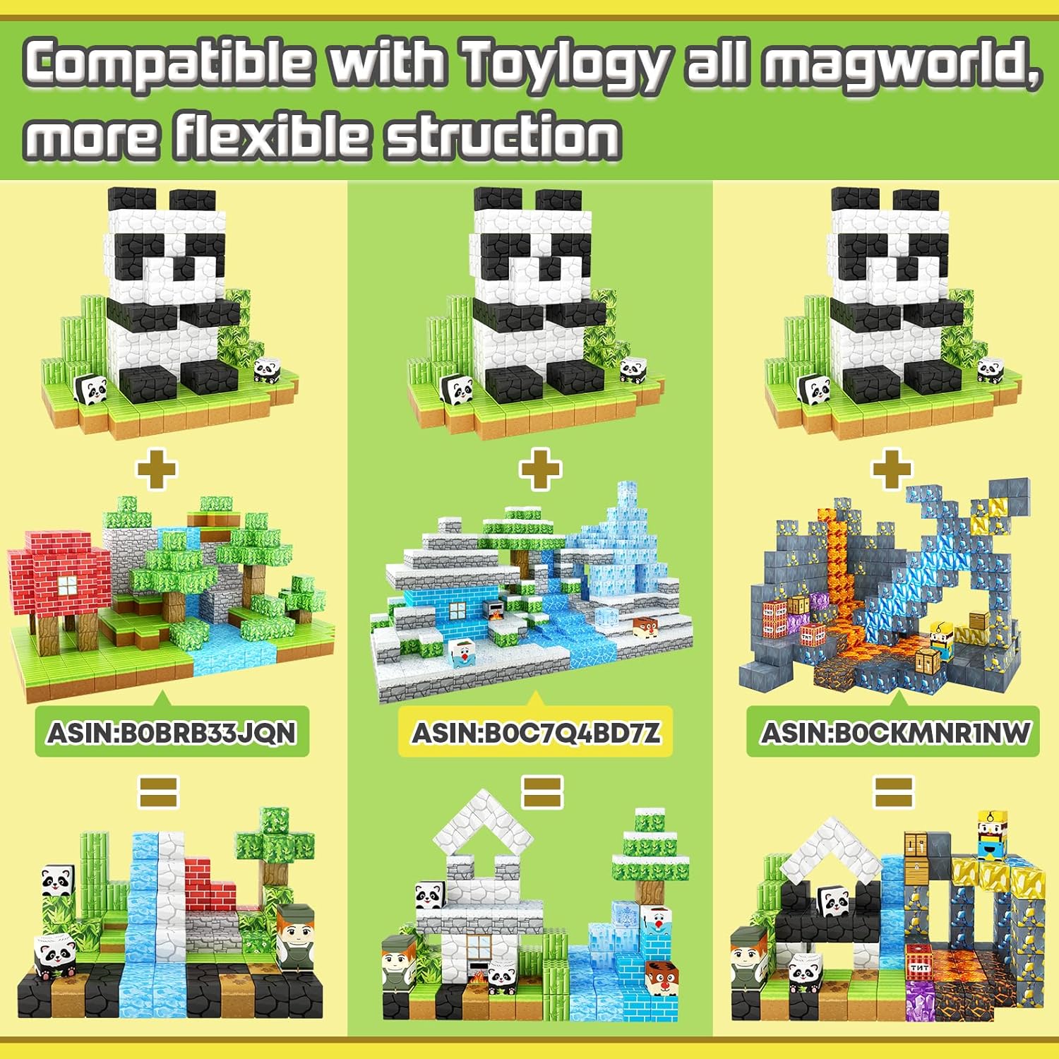 Magworld Magnetic Cubes Panda Set 70PCS Mine Magnet World-Toylogy