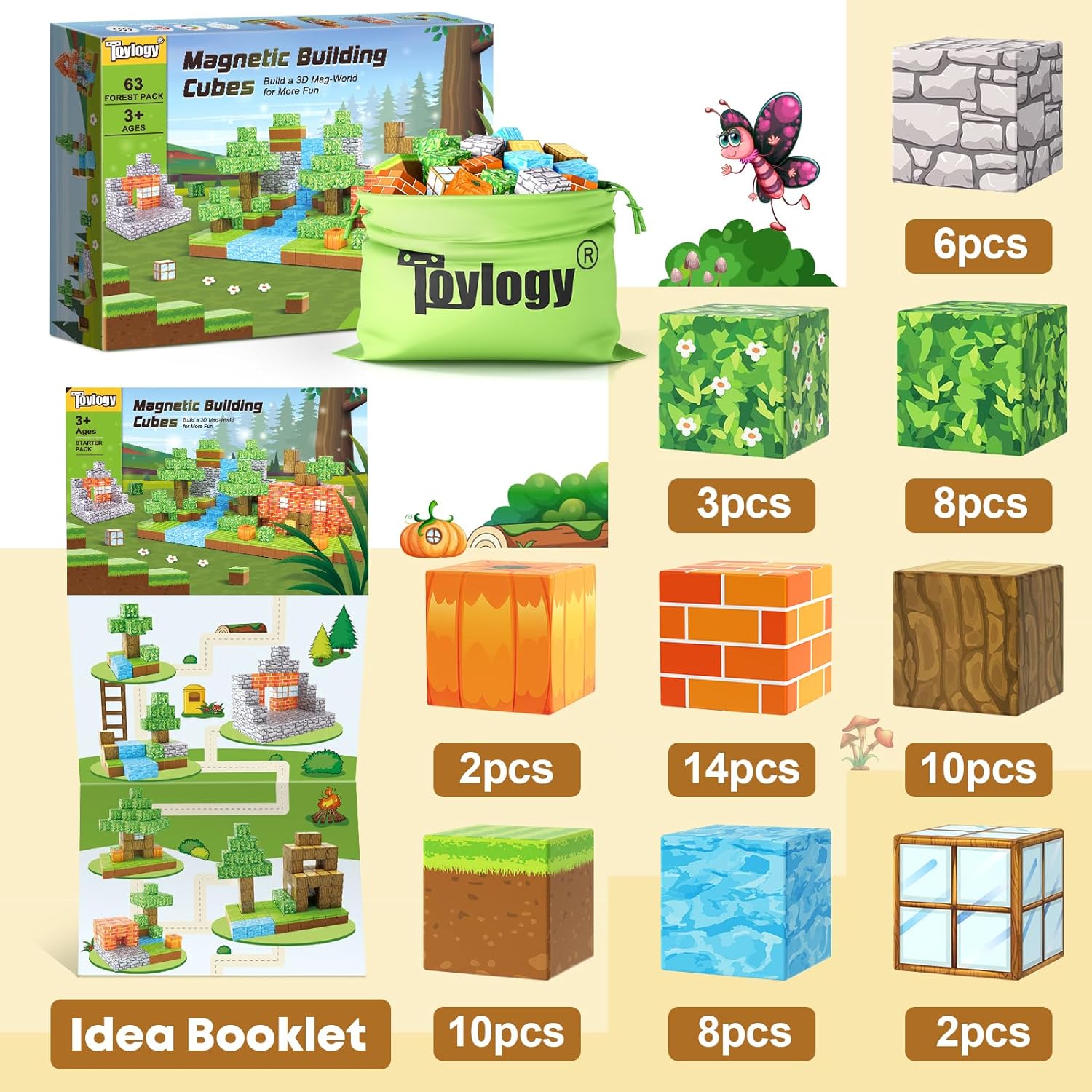 Magworld Magnetic Cubes Pumpkin House Set 63PCS Mine Magnet World-Toylogy