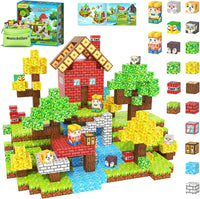 Magworld 100PCS Magnetic Blocks with Forest Animals Magnet Cube Toys Stacking Kids Toys