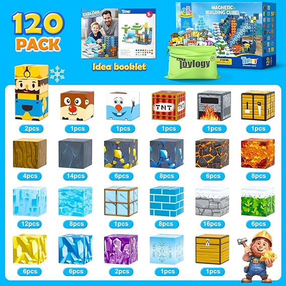 120PCS Frozen Mine Magnetic Blocks-Toylogy
