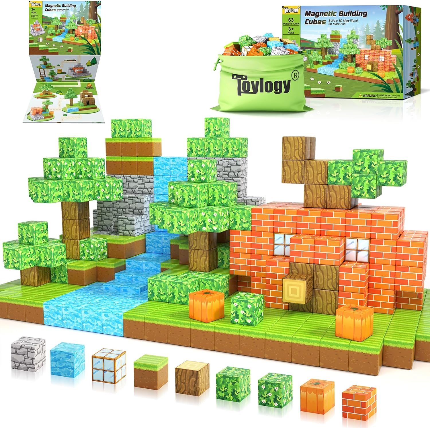 Magworld Magnetic Cubes Pumpkin House Set 63PCS Mine Magnet World-Toylogy