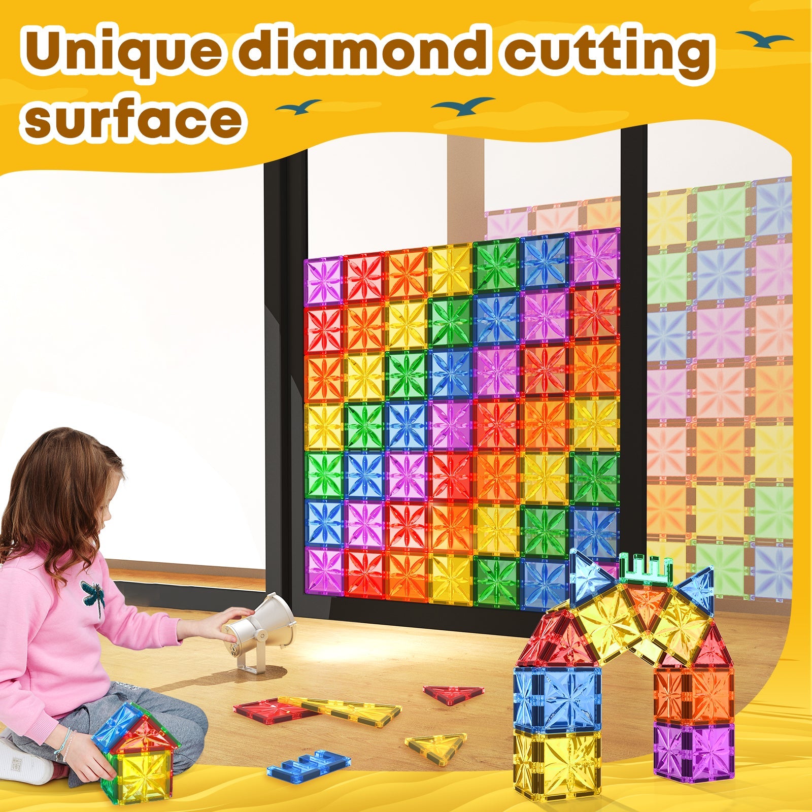 50PCS Diamond Magnetic Tiles