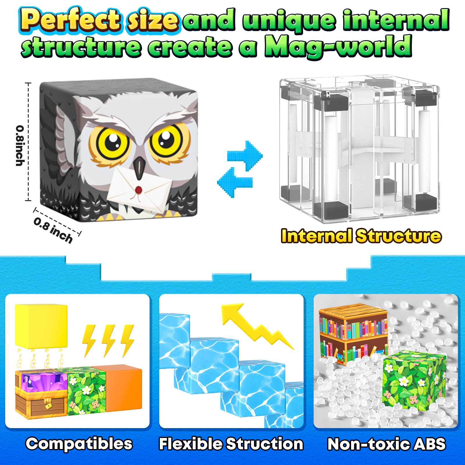 Magworld 100 PCS Magnetic Blocks Forest Set Building Toys for Kids
