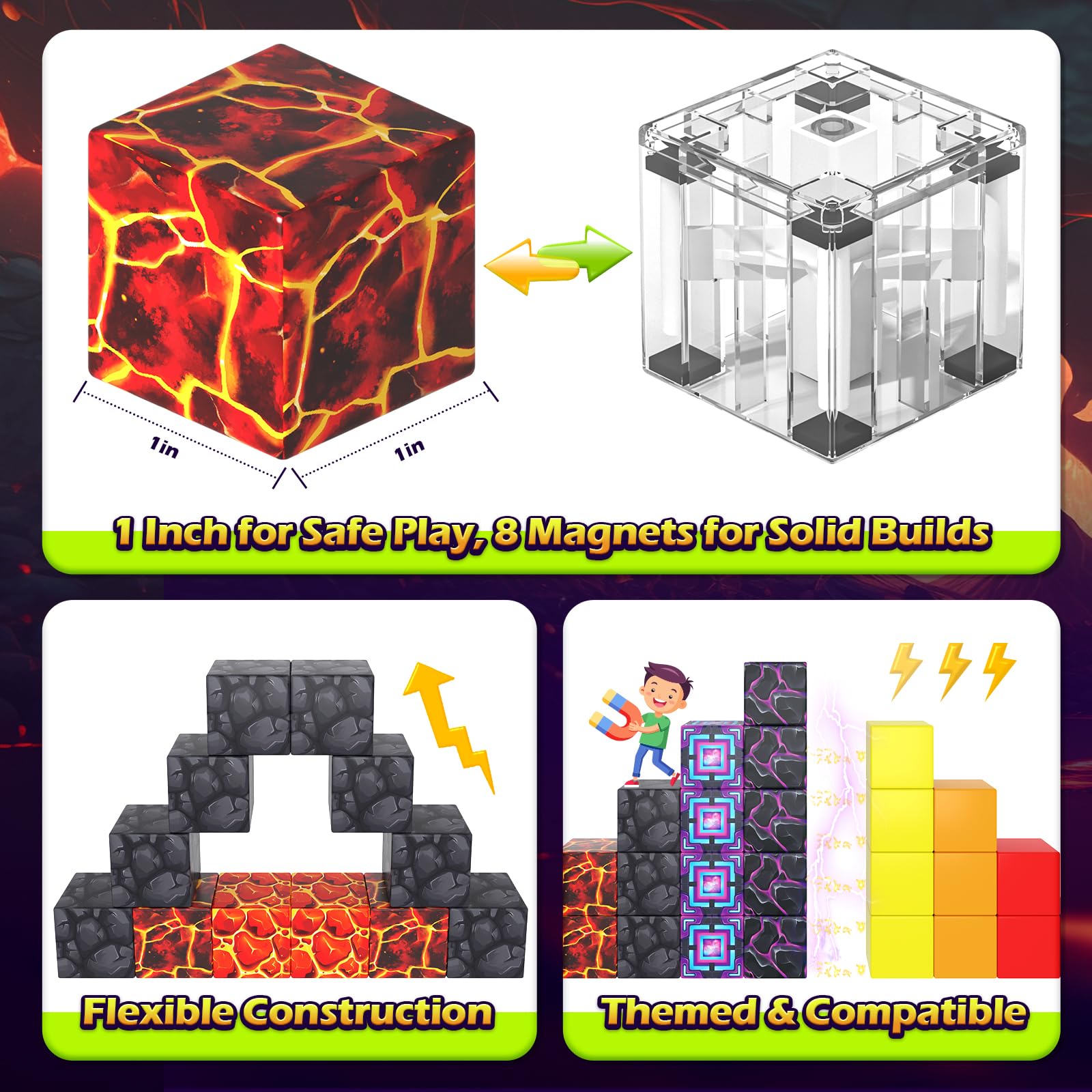 Magworld 100PCS Magnetic Blocks Toddler Outdoor STEM Toys for Kids