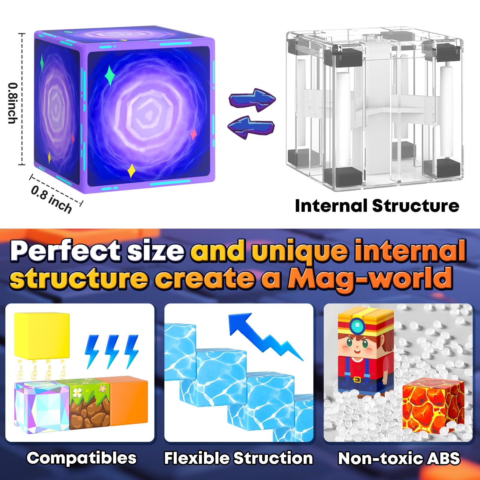 Magworld Magnetic Blocks 150 PCS Forest Lava Set Montessori Perfect Learning Toys Gifts for Kids