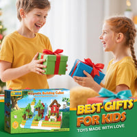 Magworld 84 PCS Magnetic Blocks - Build Mine Magnet World STEM Sensory Toys for Toddlers Classroom Must Haves