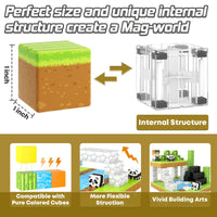 166 PCS Magworld Magnetic Cubes Forest, Dinosaur and Panda Set 3 in 1 Building Blocks-Toylogy