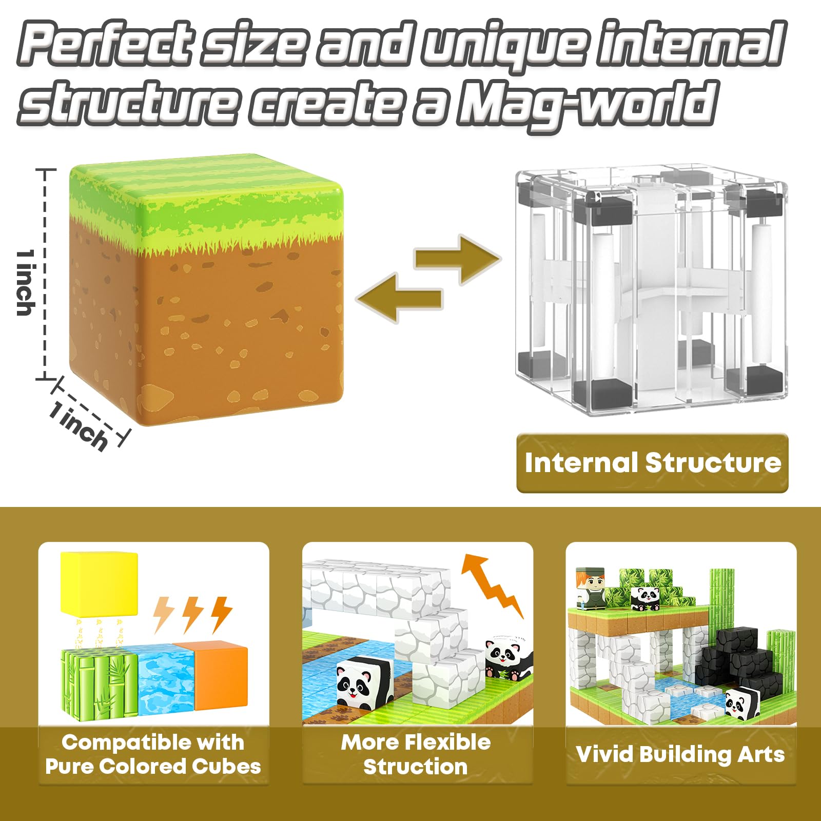 166 PCS Magworld Magnetic Cubes Forest, Dinosaur and Panda Set 3 in 1 Building Blocks-Toylogy