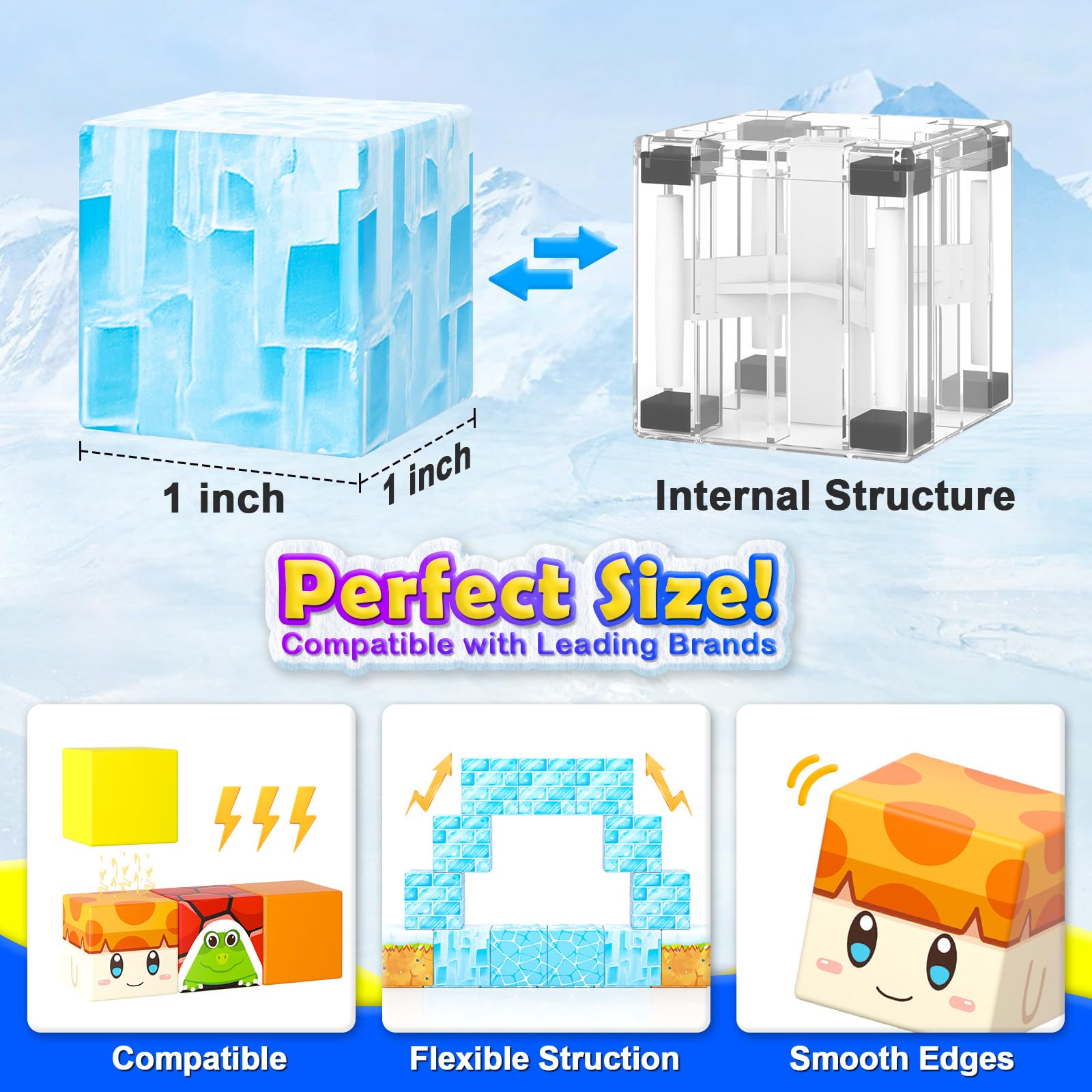 Magworld 110PCS Magnetic Blocks - Build Mine Magnet World Games & Frozen Toys Set