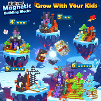 Magworld Magnetic Blocks 200PCS Fantasy Ice-fire Realm STEM Sensory Toys Educational Gift for Kids