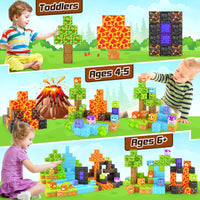 248 PCS Magworld Magnetic Cubes Magic Portal Blossom, Dinosaur and Sword 3 in 1 Set-Coodoo
